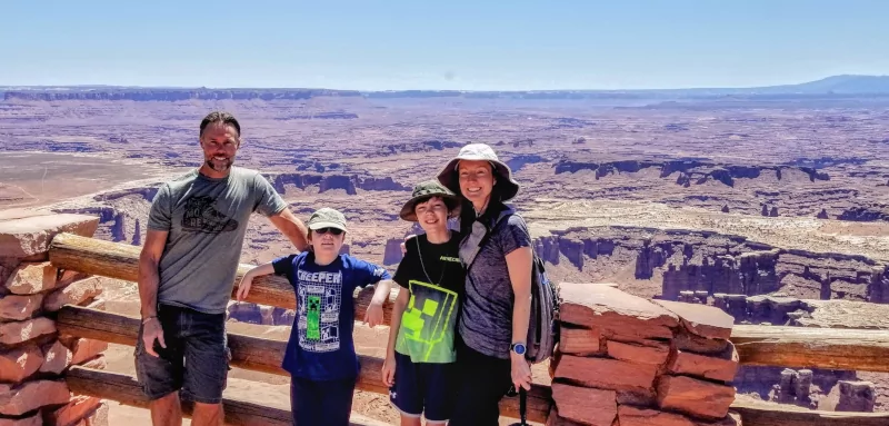 Family at Canyonlands National Park.